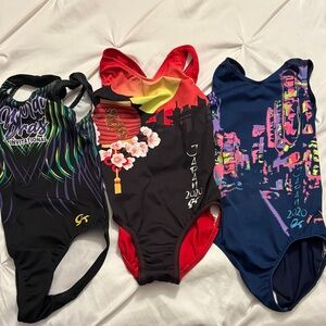 GK Kids Leotard Set - Black, Red, Blue